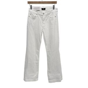 7 for All Mankind Dojo Original Trouser Slim Illusion White Flare Jean 28 S NWT